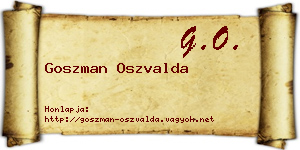 Goszman Oszvalda névjegykártya